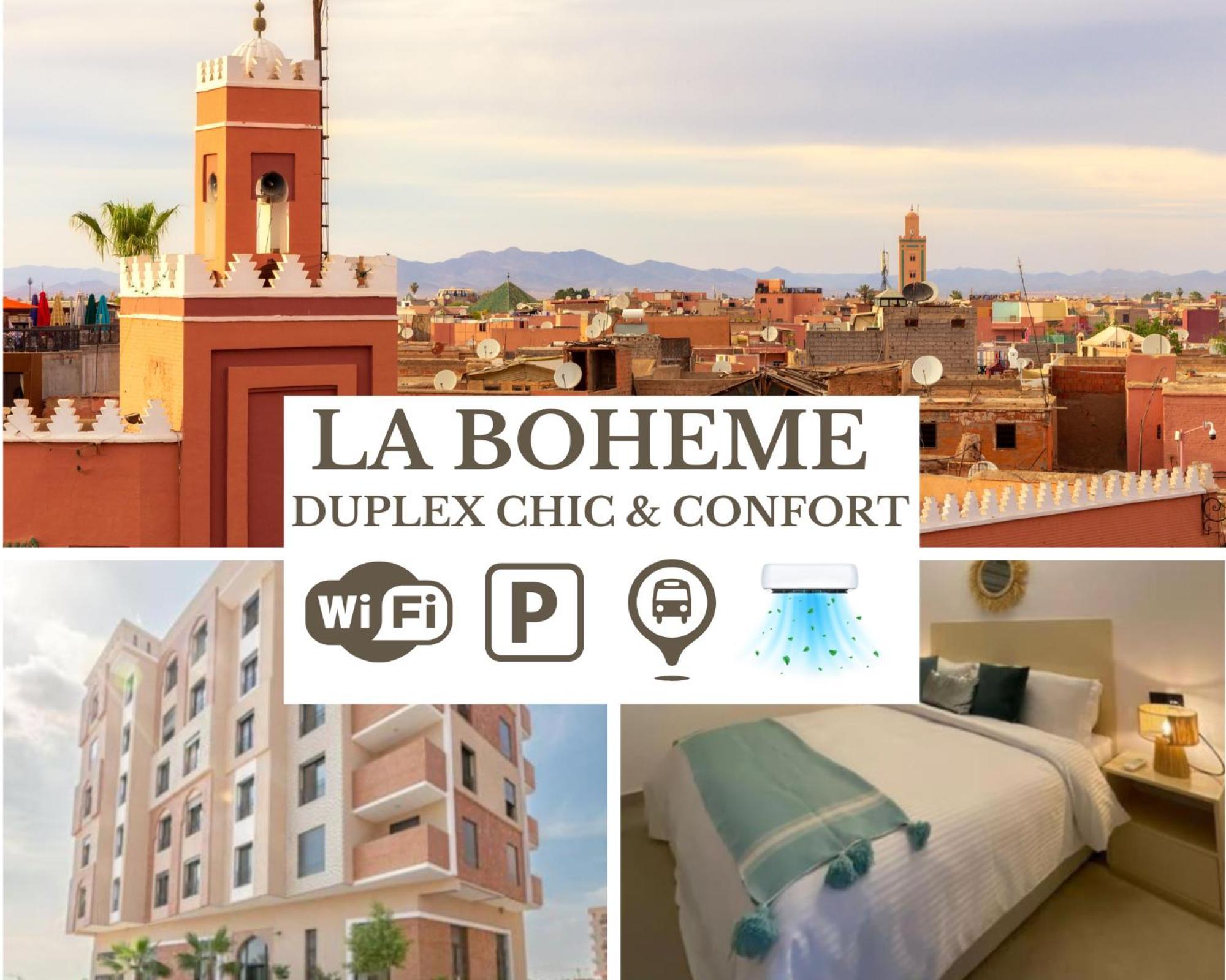 La Boheme - Duplex Neuf - Modern & Chic - Proche Gare - Confort - Clim Parking Et Wifi Gratuit ! Gueliz Apartment